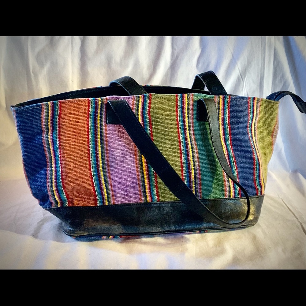 Chico’s boho striped embroidery purse